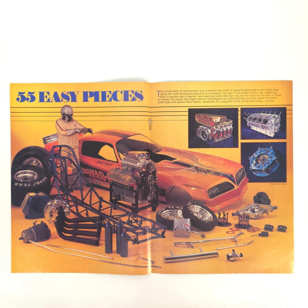 Vintage Pontiac Firebird Dragster Race Car Print Ad Funny Car 1978 Exploded View